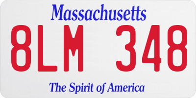 MA license plate 8LM348