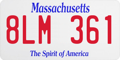MA license plate 8LM361