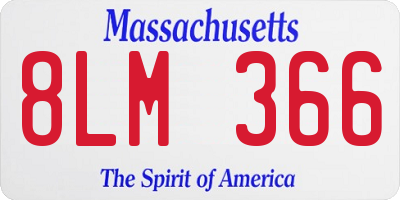 MA license plate 8LM366
