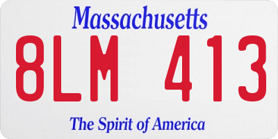MA license plate 8LM413
