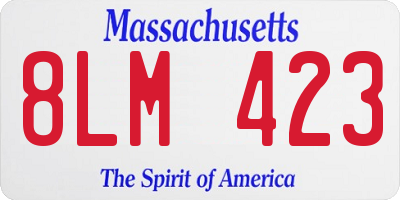MA license plate 8LM423