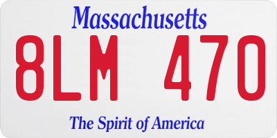 MA license plate 8LM470
