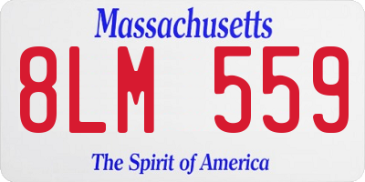 MA license plate 8LM559
