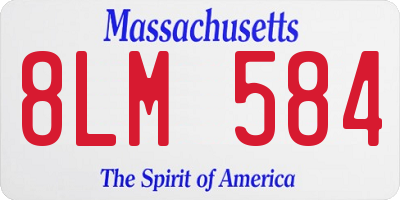 MA license plate 8LM584