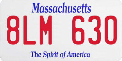 MA license plate 8LM630