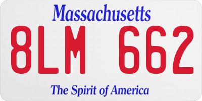 MA license plate 8LM662