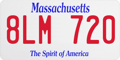 MA license plate 8LM720