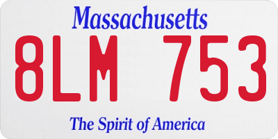 MA license plate 8LM753