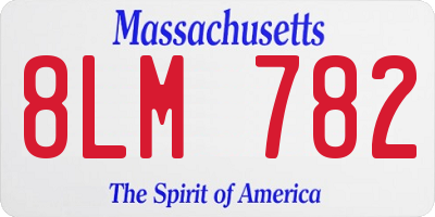 MA license plate 8LM782
