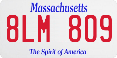 MA license plate 8LM809
