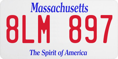 MA license plate 8LM897