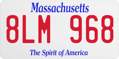 MA license plate 8LM968