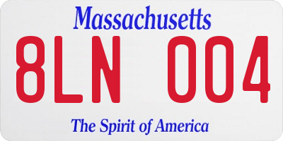 MA license plate 8LN004