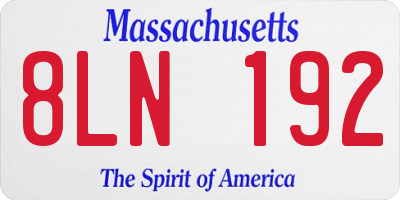 MA license plate 8LN192