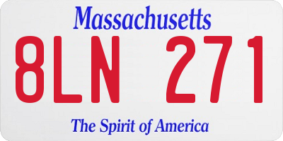 MA license plate 8LN271