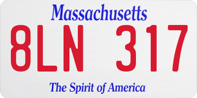 MA license plate 8LN317