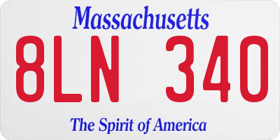 MA license plate 8LN340