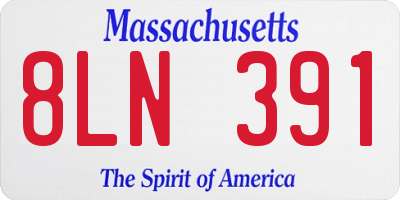 MA license plate 8LN391
