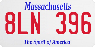 MA license plate 8LN396