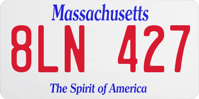MA license plate 8LN427