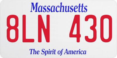 MA license plate 8LN430