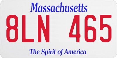 MA license plate 8LN465