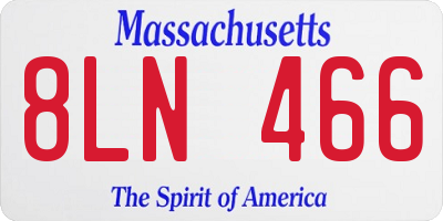 MA license plate 8LN466