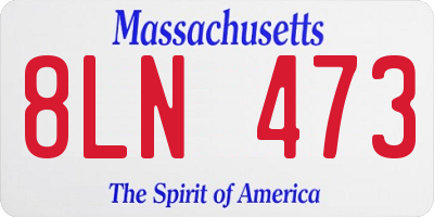 MA license plate 8LN473