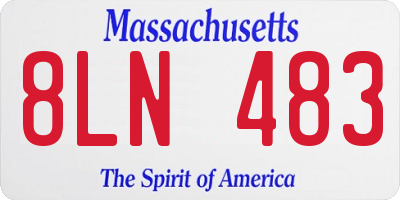 MA license plate 8LN483