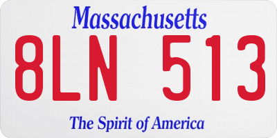 MA license plate 8LN513