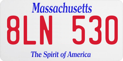 MA license plate 8LN530