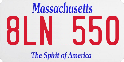 MA license plate 8LN550