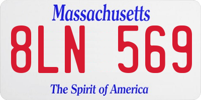 MA license plate 8LN569