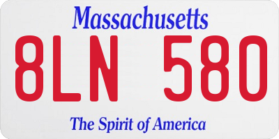 MA license plate 8LN580