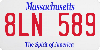 MA license plate 8LN589