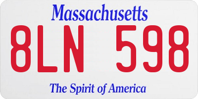 MA license plate 8LN598