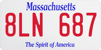 MA license plate 8LN687