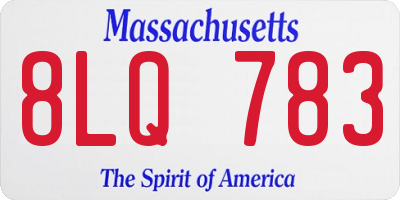 MA license plate 8LQ783