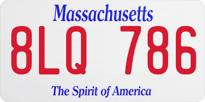 MA license plate 8LQ786