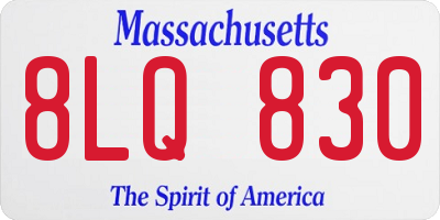 MA license plate 8LQ830