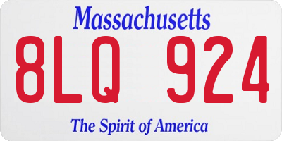 MA license plate 8LQ924