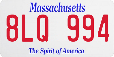 MA license plate 8LQ994