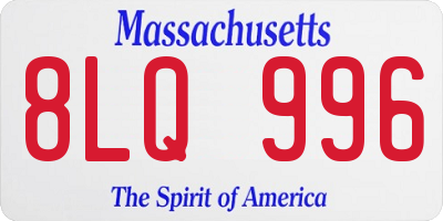 MA license plate 8LQ996