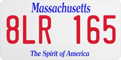 MA license plate 8LR165