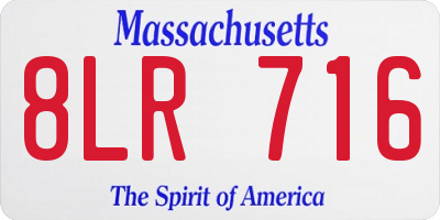 MA license plate 8LR716