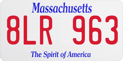 MA license plate 8LR963