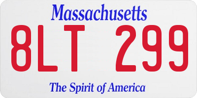 MA license plate 8LT299