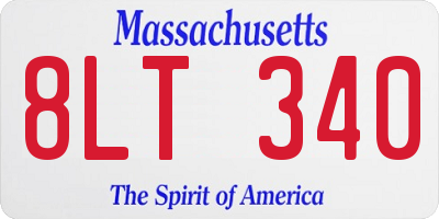 MA license plate 8LT340