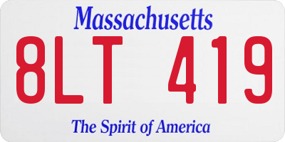 MA license plate 8LT419
