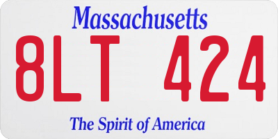 MA license plate 8LT424